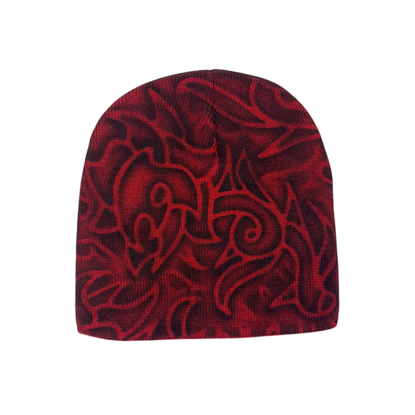 All Over Rose Pattern Beanie Red