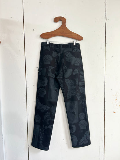 Secret Print, Double Knee Black Canvas Pants
