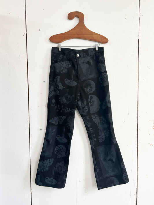 Secret Print Black Canvas Bell Bottoms