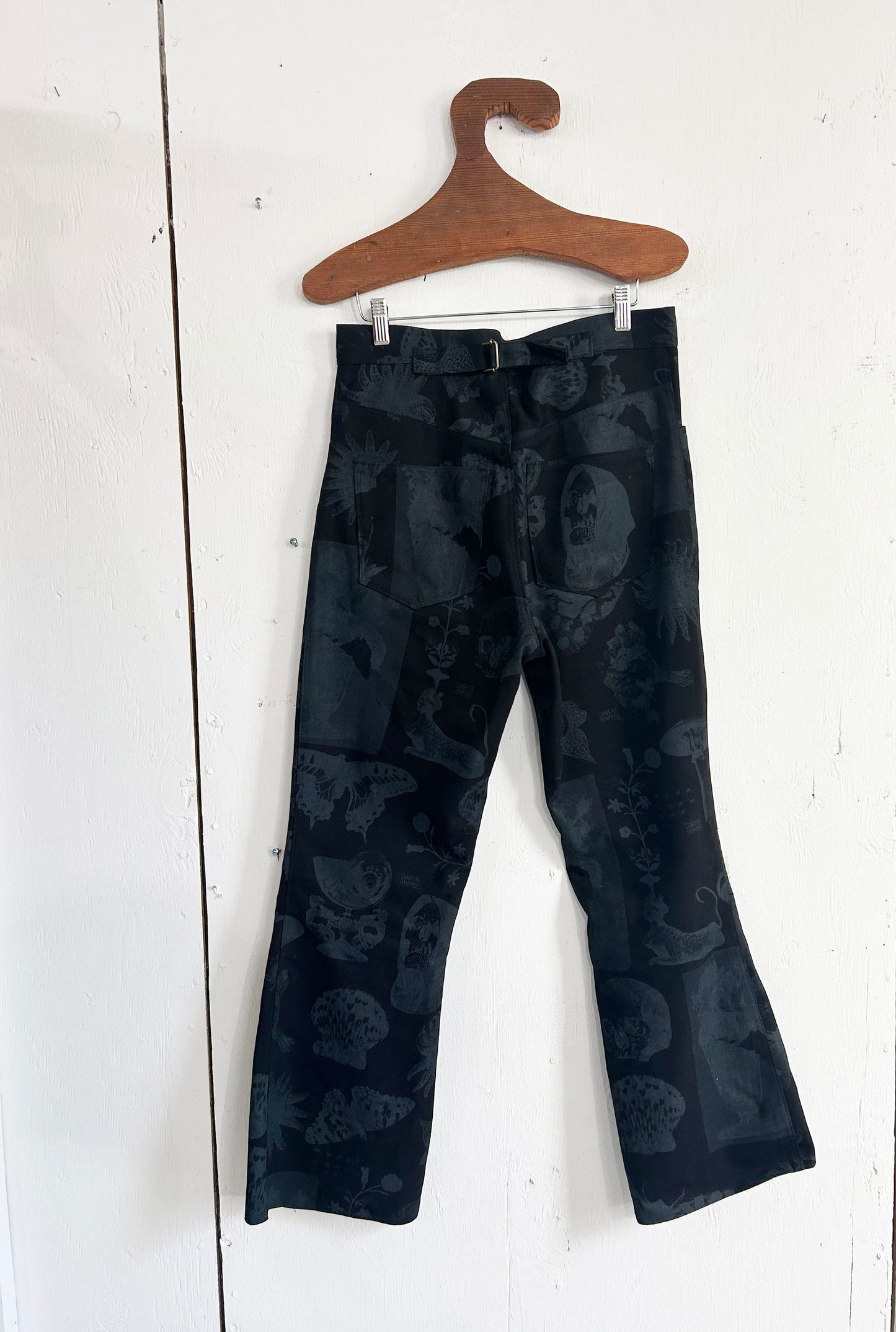 Secret Print Black Canvas Bell Bottoms