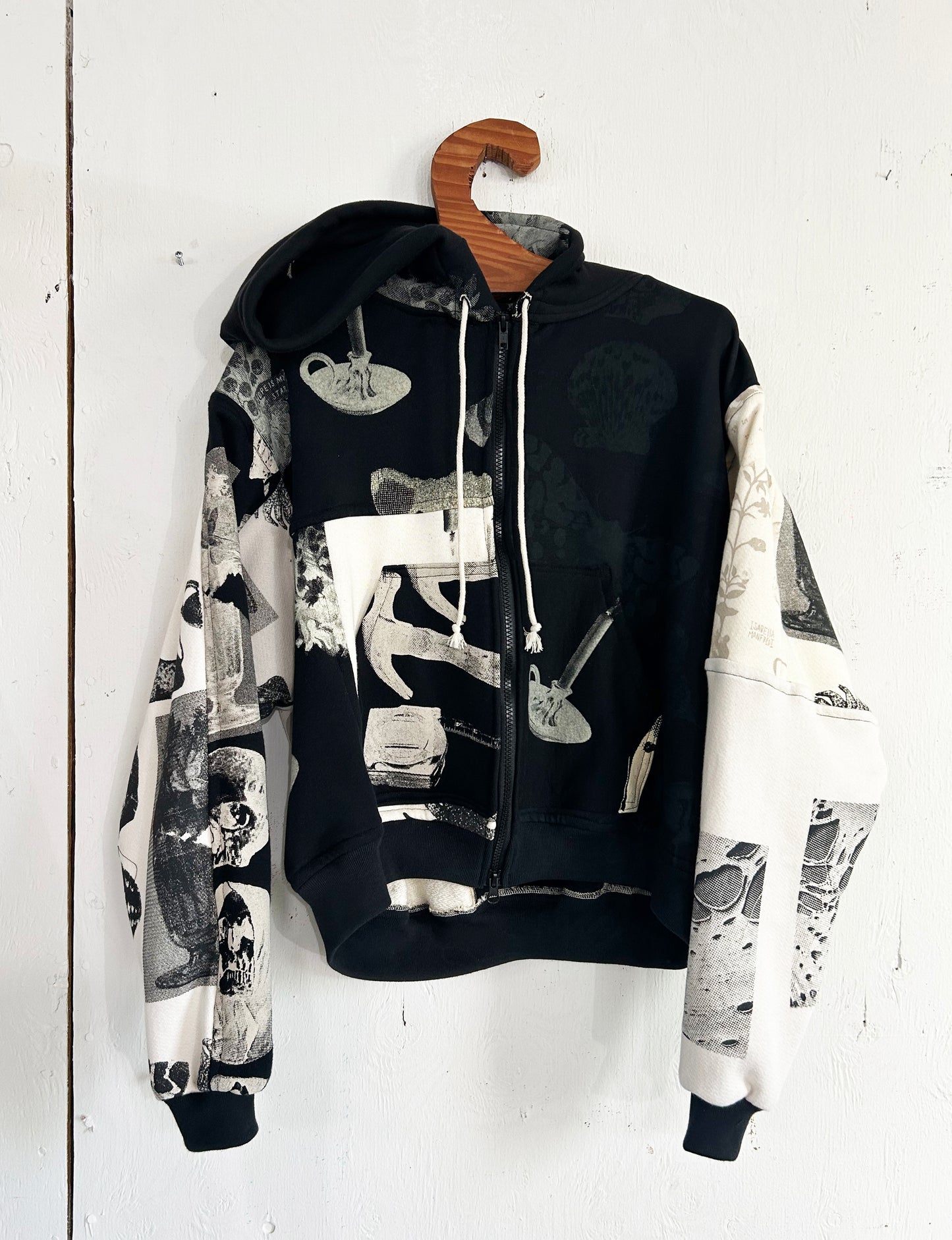 Patchwork Zip Up Hoodie
