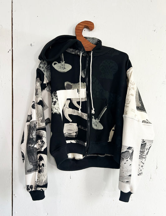 Patchwork Zip Up Hoodie