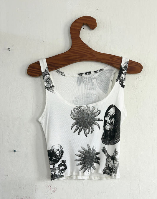 Hand Printed Ribbed Tank