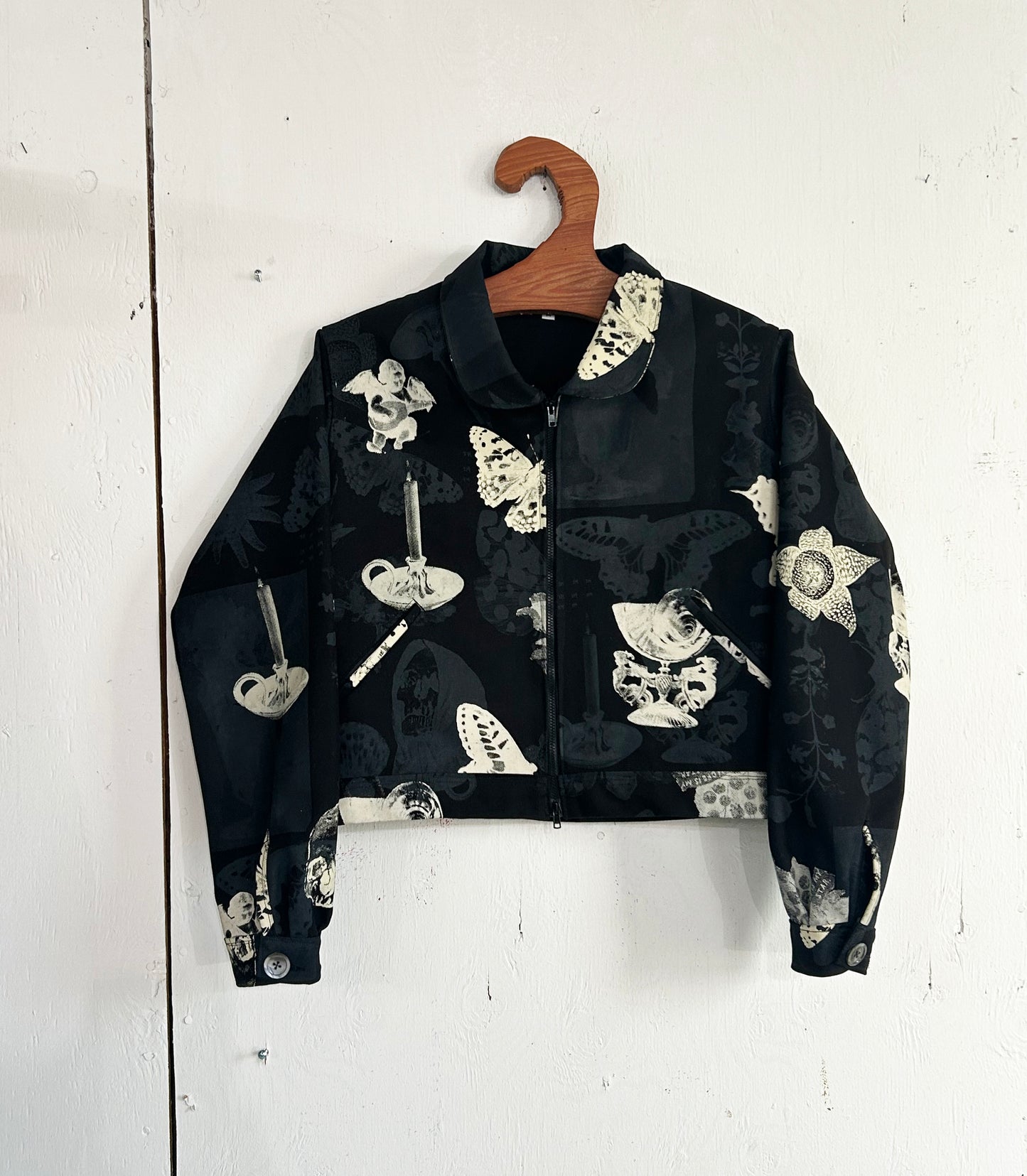 Double Print Zip Up Jacket