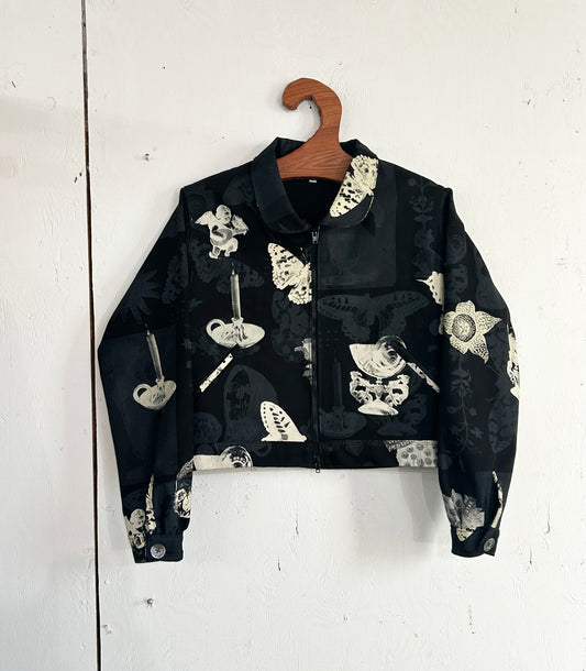 Double Print Zip Up Jacket