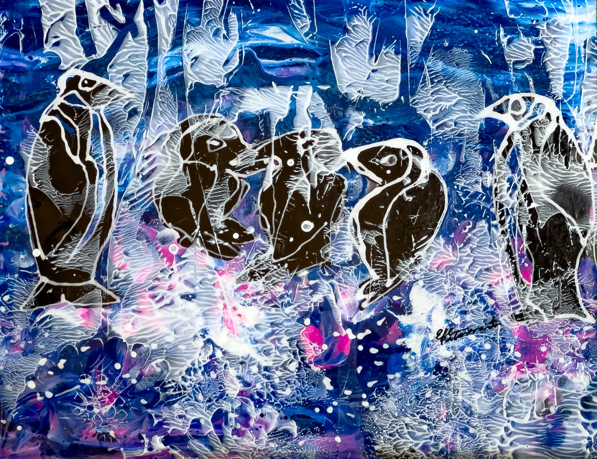 Penguin Family in Winterland