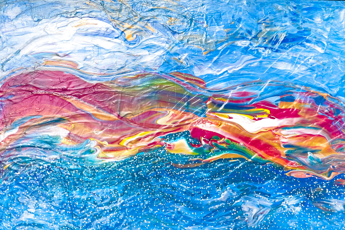 Red Mountains and Sparkling Sea