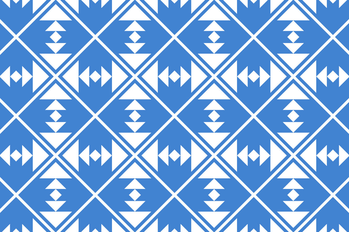 BIG CITY BLEND SUBSCRIPTION packaging with a blue background and a repeating white geometric pattern of triangles arranged in diamonds.